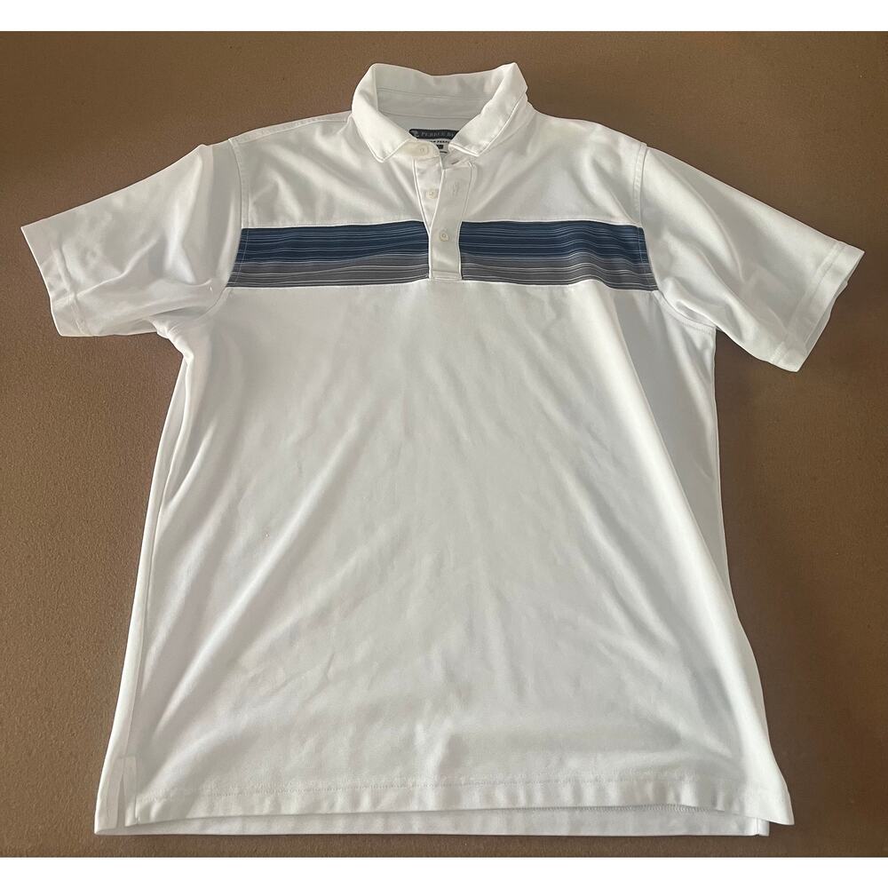 White Pebble Beach Golf Polo Shirt Men’s Size Large Performance Fit